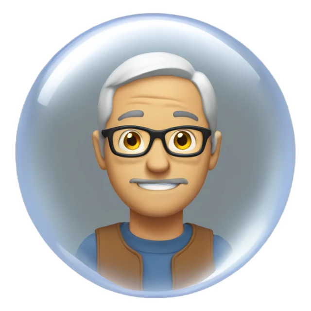 Man inside a bubble sticker