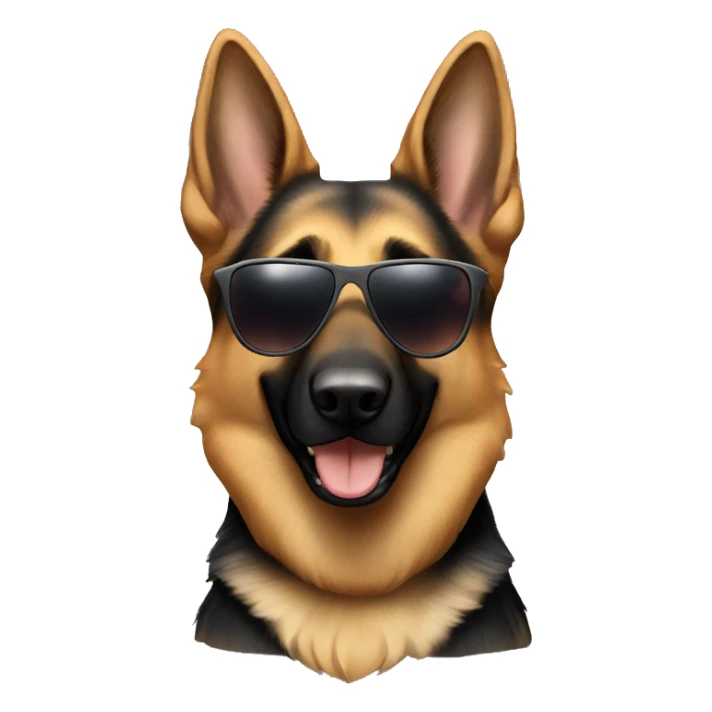 German Shepherd with sunglasses sticker