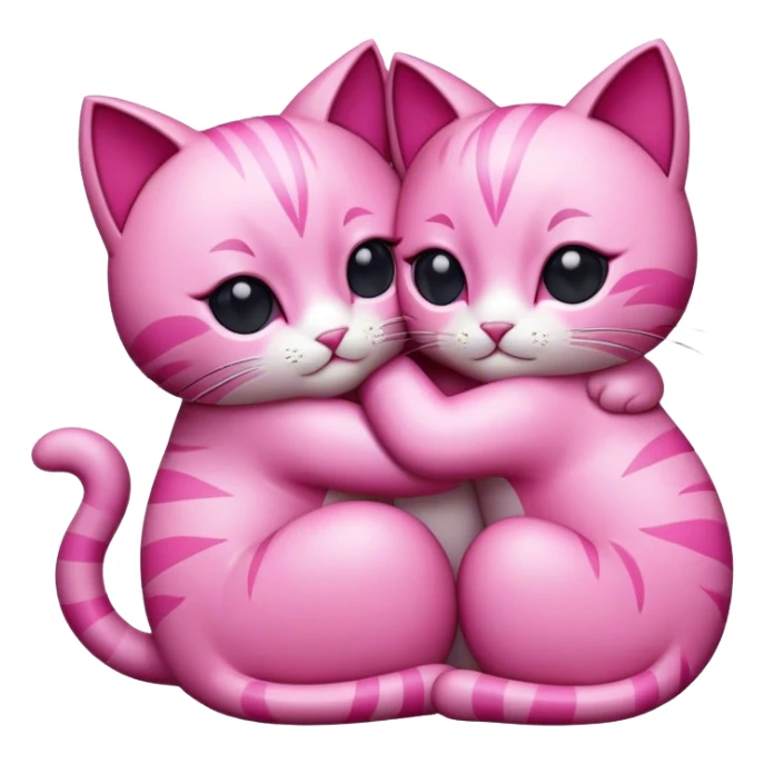 Pink cats hugging sticker