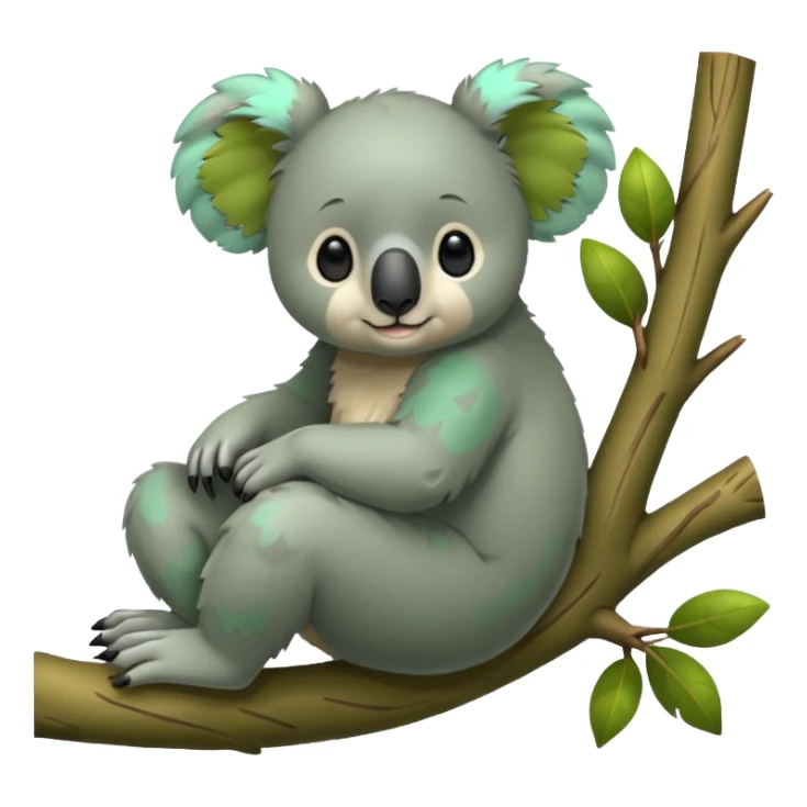 green koala on a tree sticker