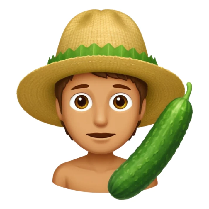 Rick with a cucumber hat sticker
