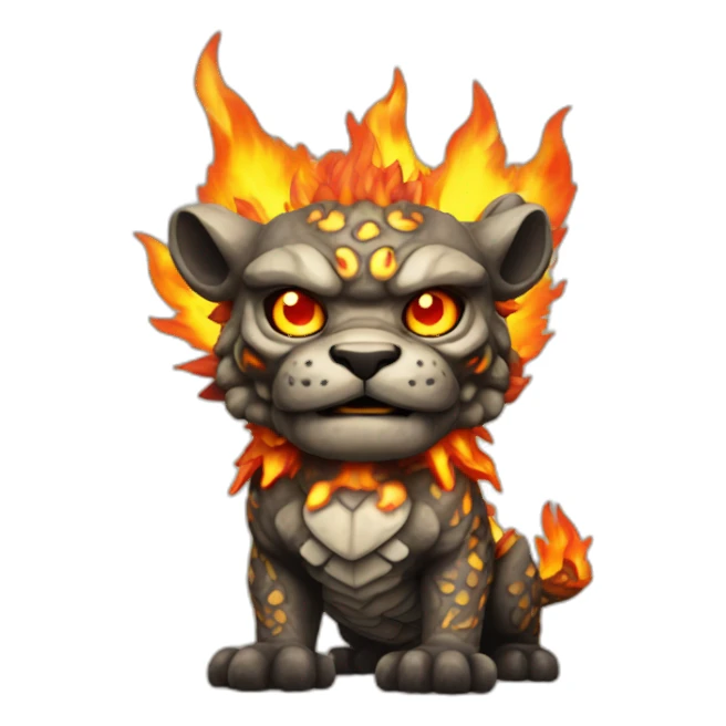Komainu with fire storm skin sticker