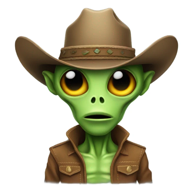 alien with cowboy hat sticker