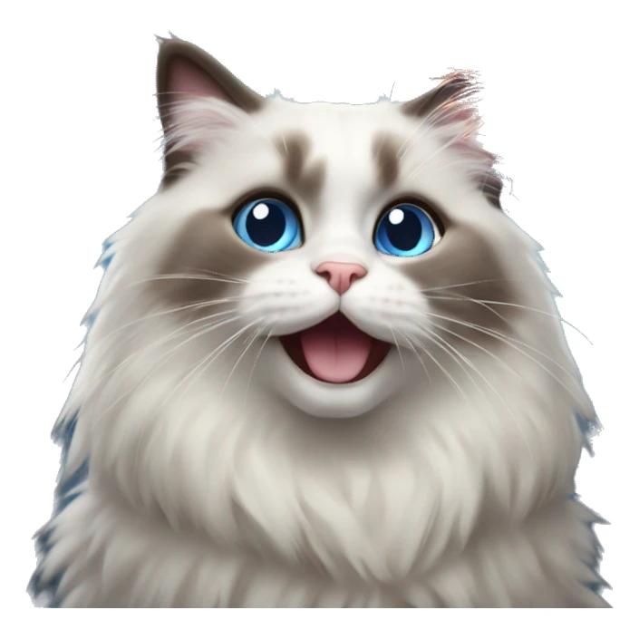 Ragdoll cat with a firework  sticker