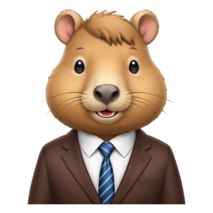 Capybara weating a buisness suit sticker