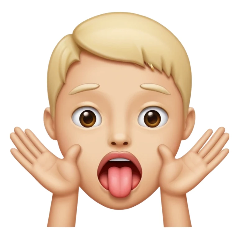 tounge out with hands on the side sticker