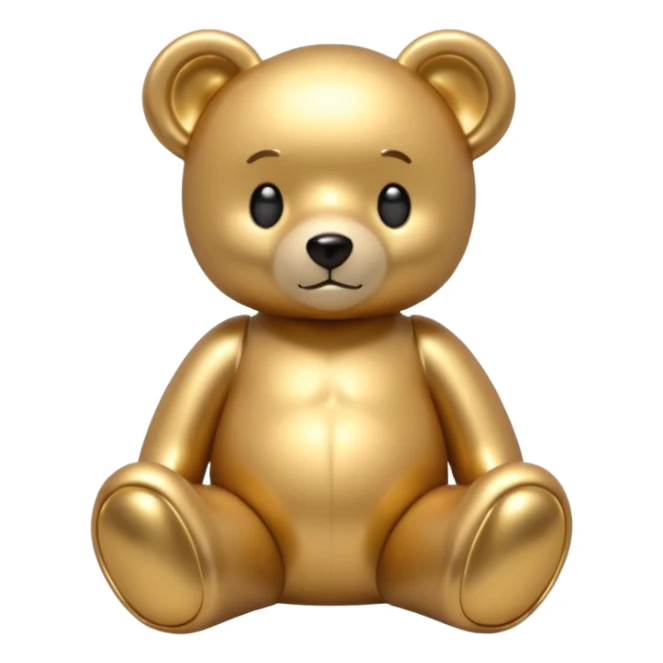 gold metal tedy bear sticker