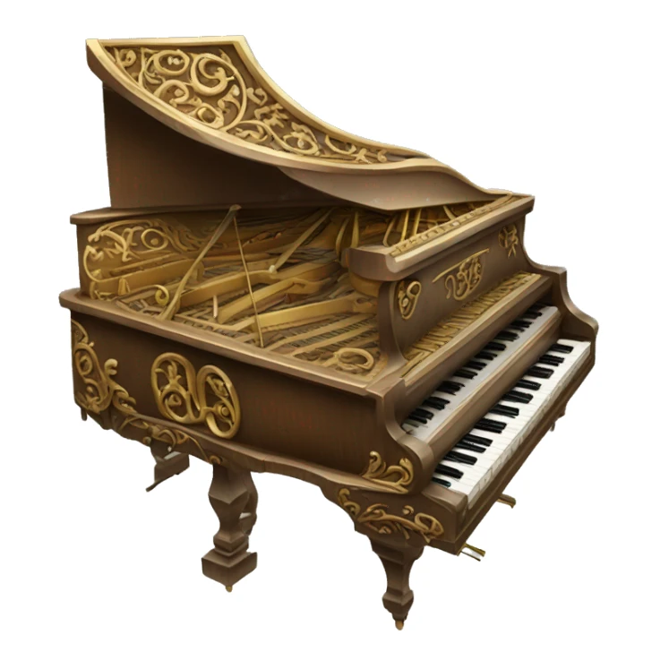 ornate upright piano sticker