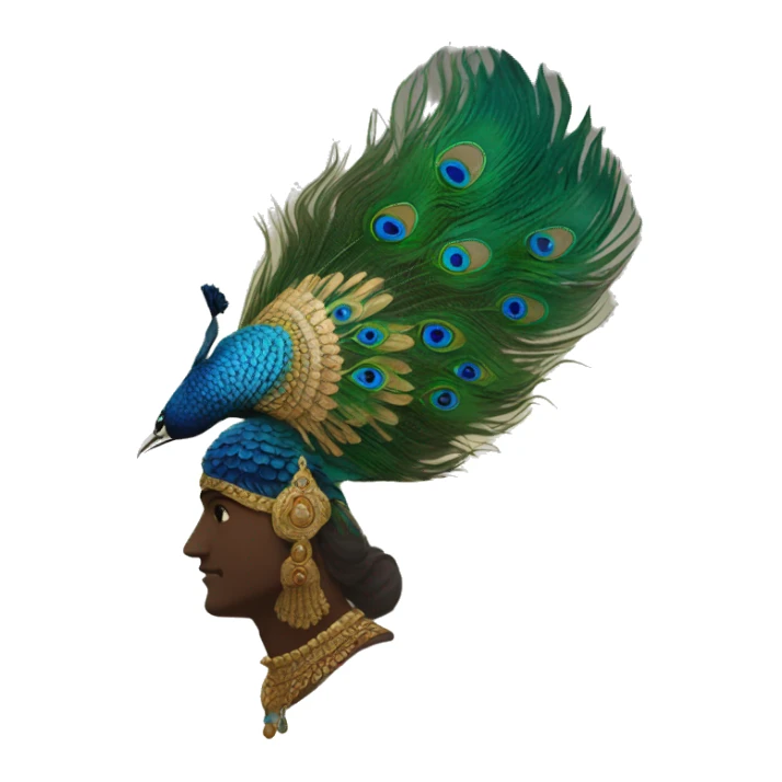  peacock feather on Krishna head sticker