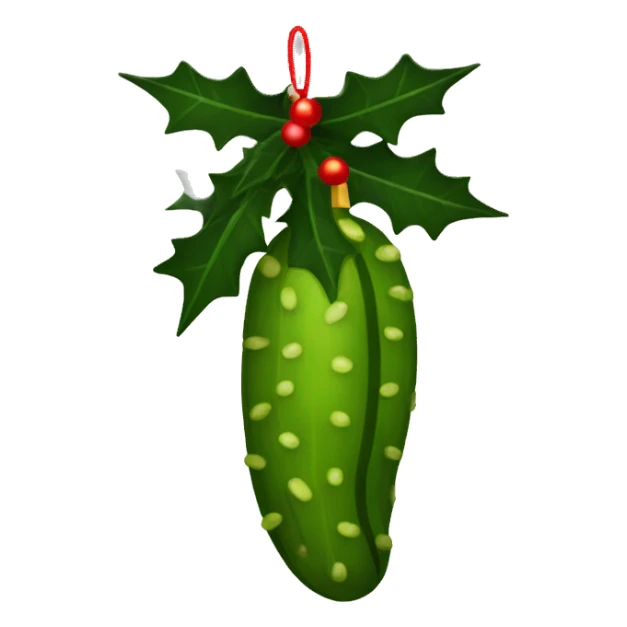 Pickles on Christmas tree sticker
