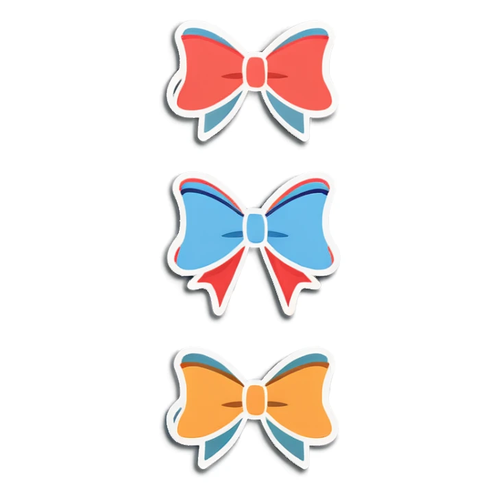 4 bow's in a single line
 sticker