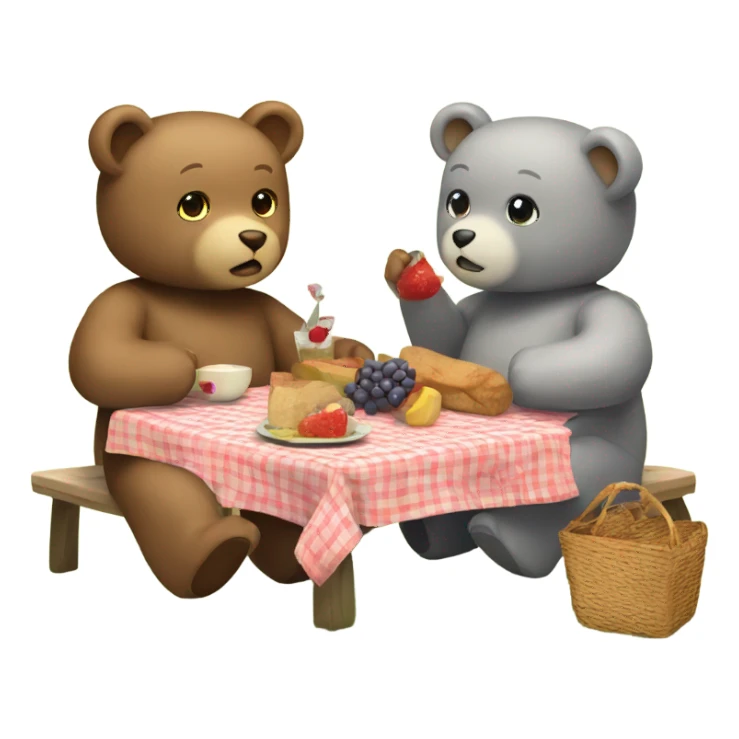 teddy bears having a picnic  sticker
