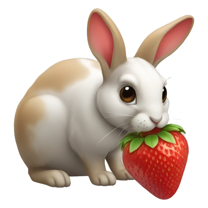 rabbit eating strawberry  sticker