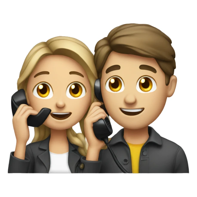 couple talking on the phone sticker