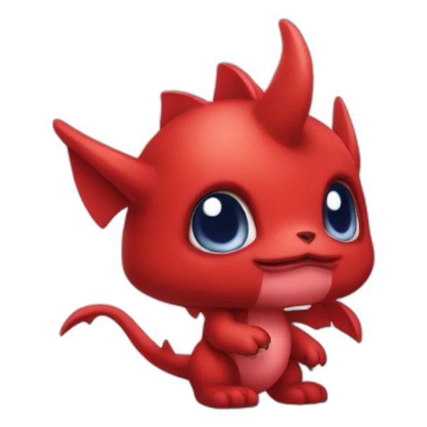 red baby Digimon creature sticker