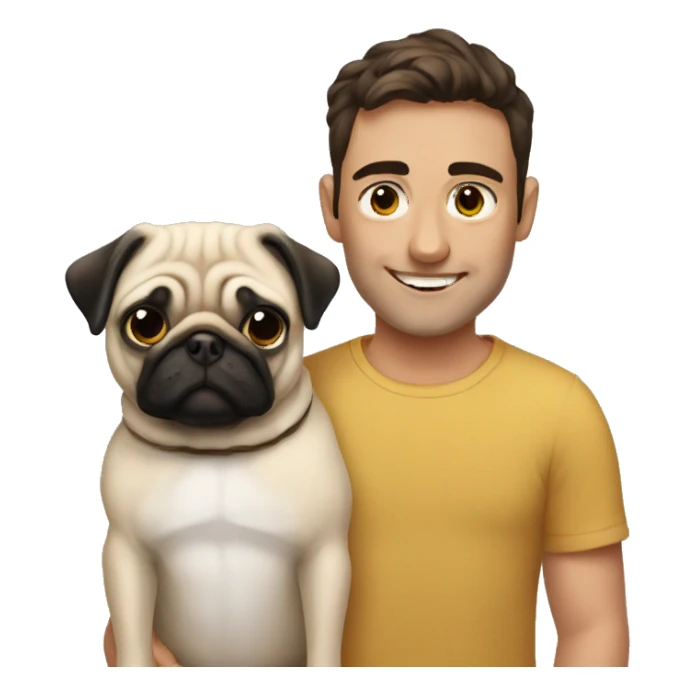 me with pug sticker