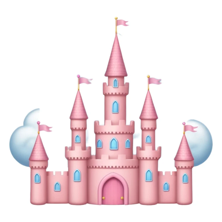 cloud pink castle sticker