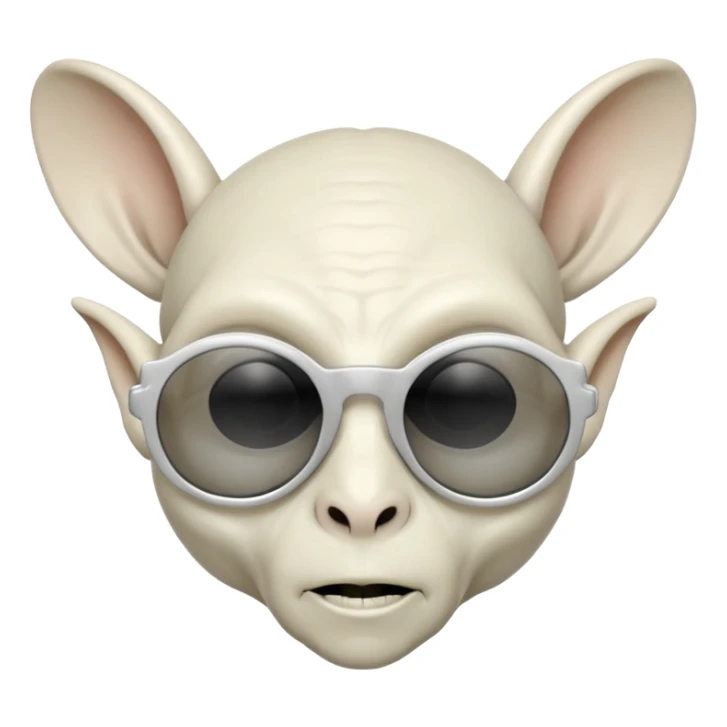 White alien with huge ears and sunglasses  sticker