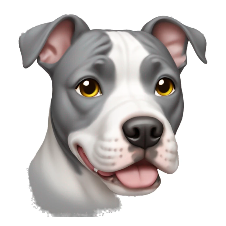 Gray and white pitbull sticker