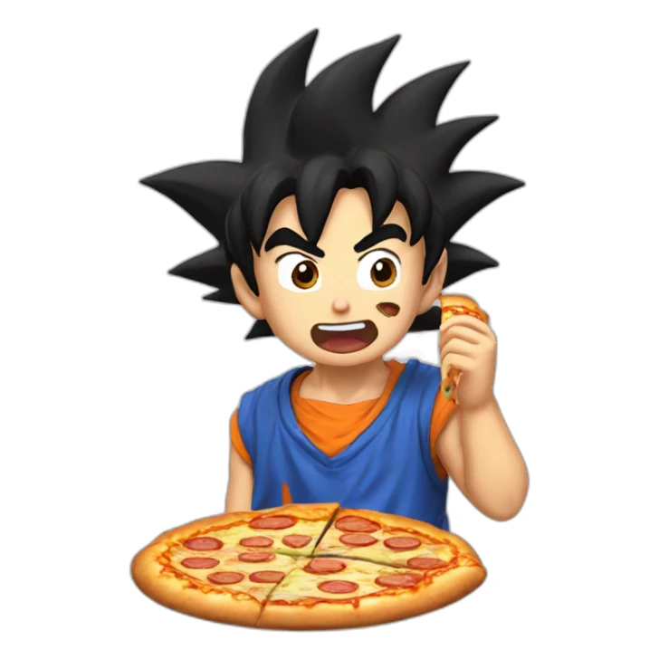 Goku eating pizza  sticker