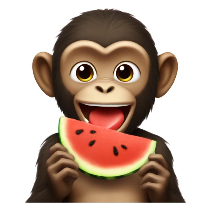 Monkey eating watermelon  sticker