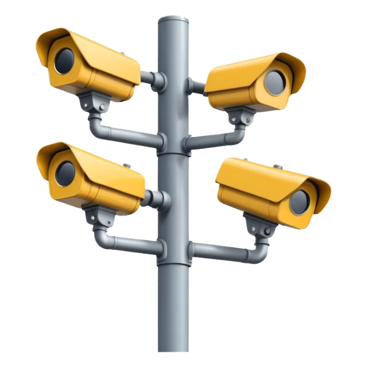 Multiple CCTV cameras on a pole sticker
