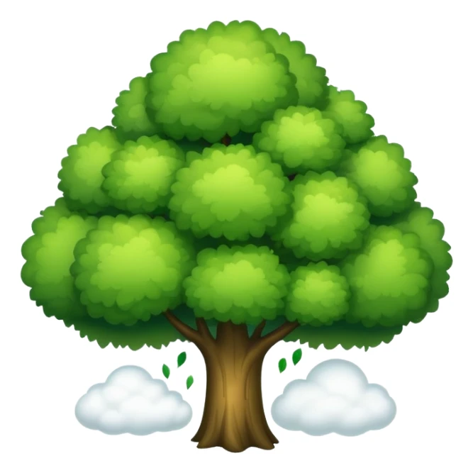 Green tree cloud sticker