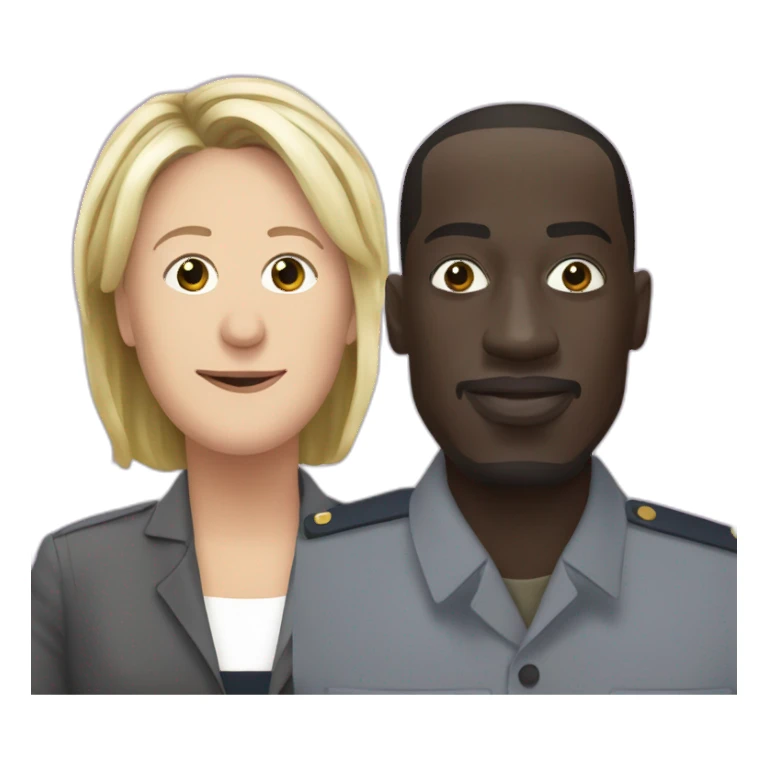 Marine LePen with Mamadou sticker