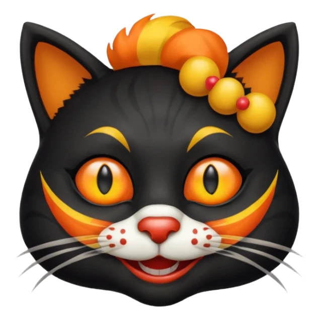 black cat clown sticker