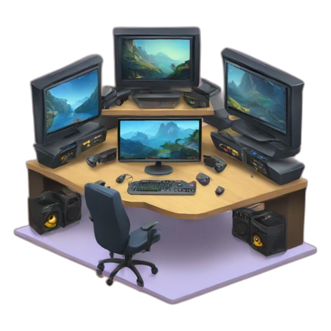Gaming room with 3 monitors  sticker