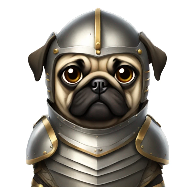 pug in protective armor sticker