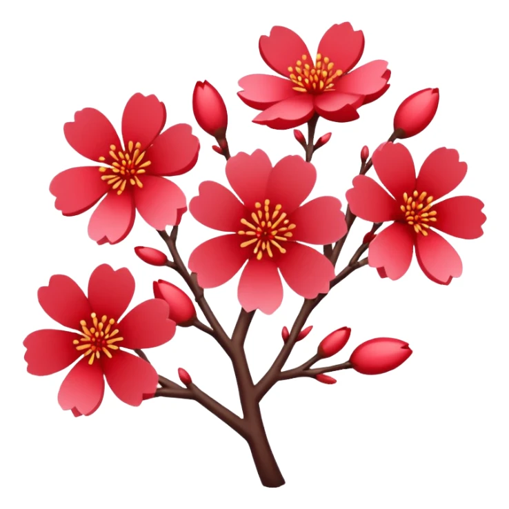 Red sakura sticker