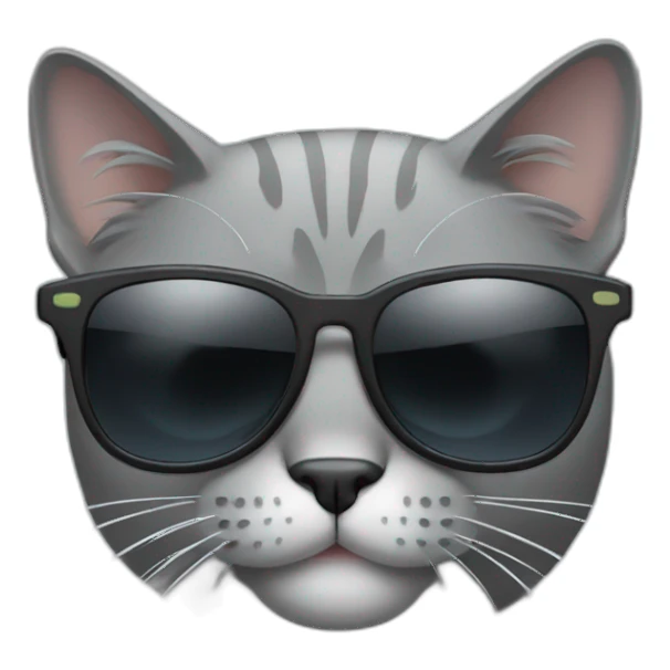 Gray cat with sunglasses sticker