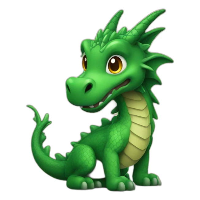 Green wooden dragon sticker