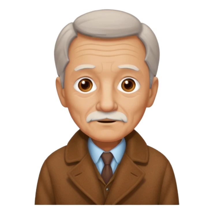 old man with vintage coat sticker