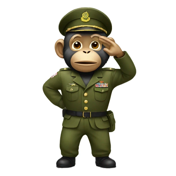 Monkey giving military salute sticker