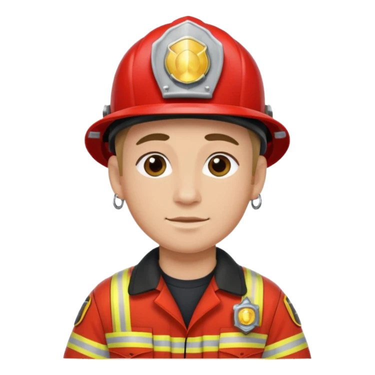 Fireman with earrings 
 sticker