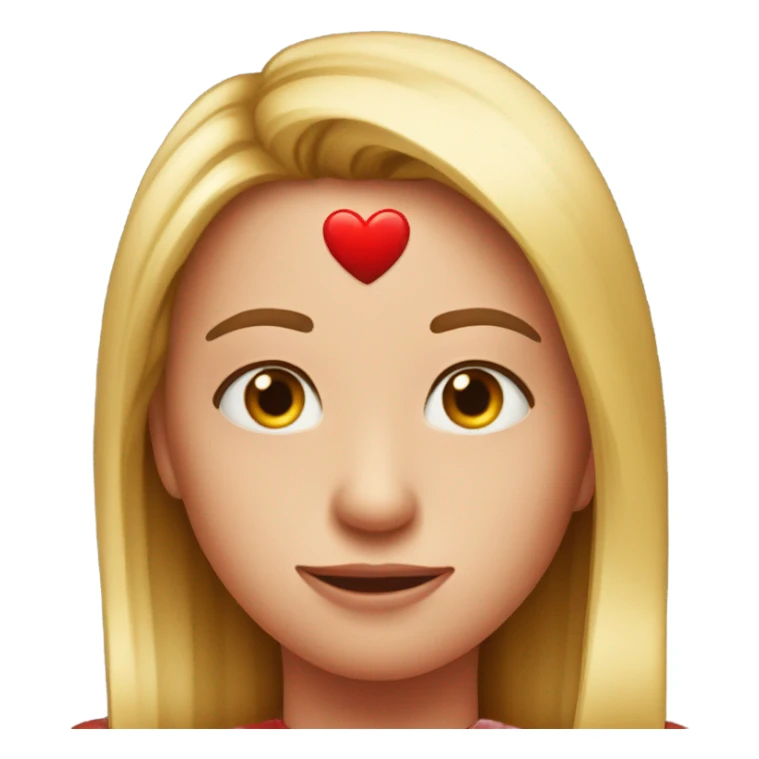 Red heart rolling it eyes sticker