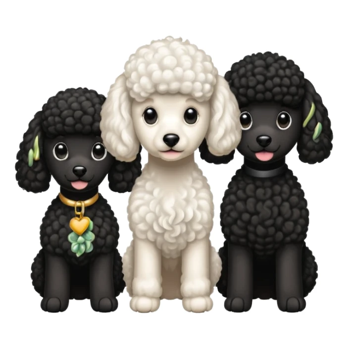 1 poodle blanca y 2 negras sticker