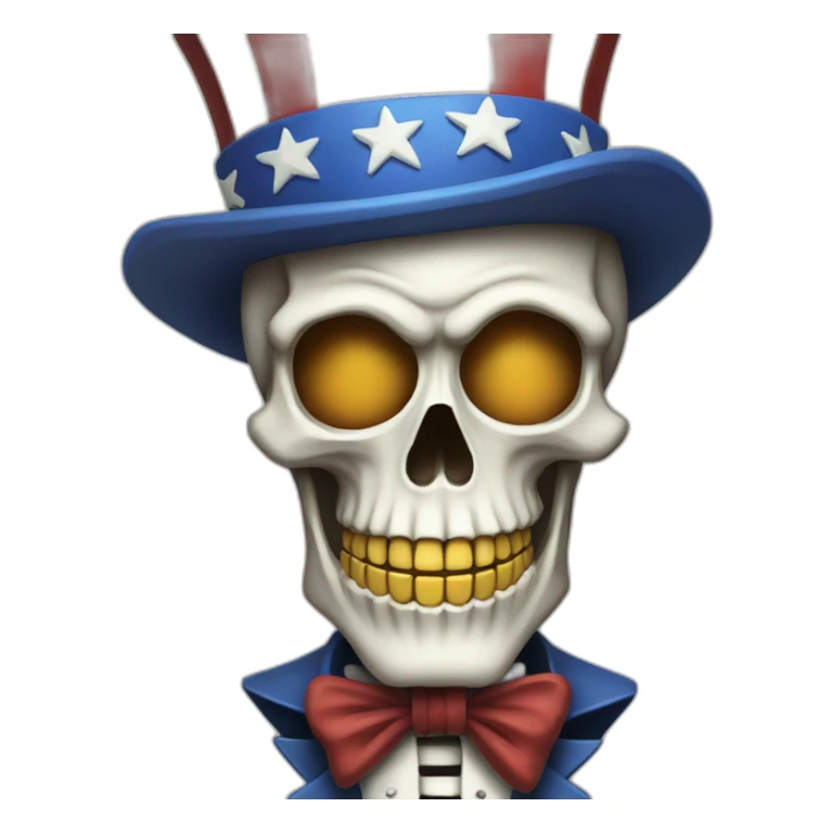 uncle sam as a skeleton sticker