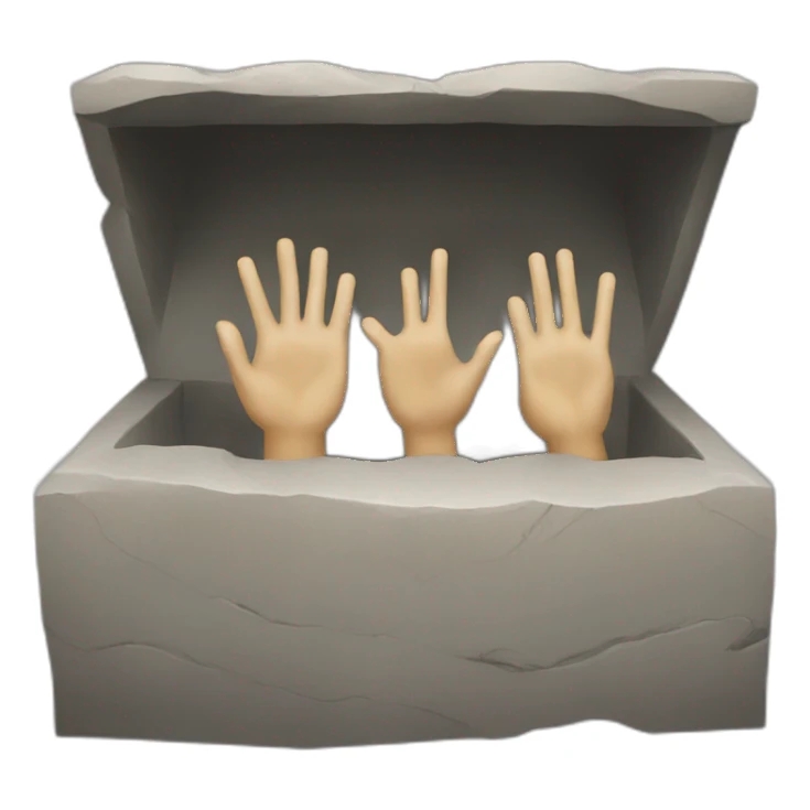 a tomb with hands raiding sticker