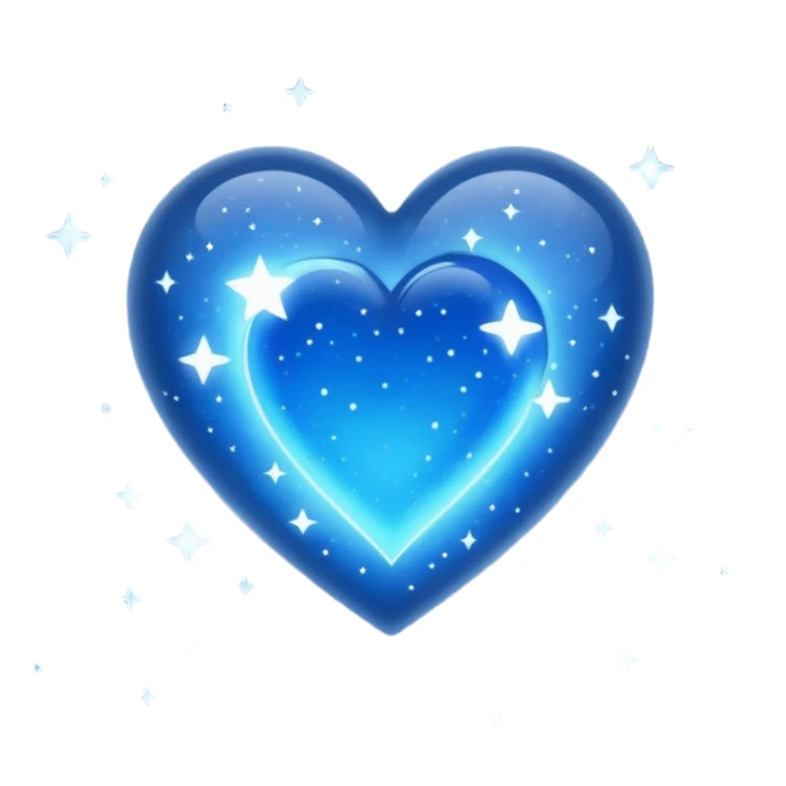 blue heart with a starry night effect sticker