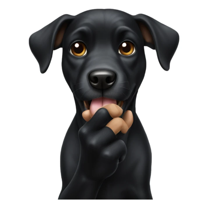 Black dog showing finger  sticker
