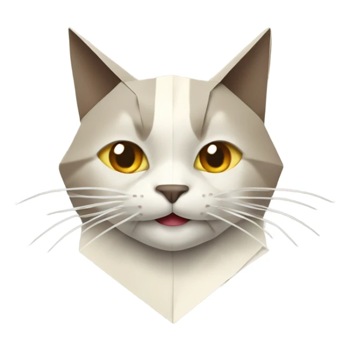 cat smiling origami saumon sticker
