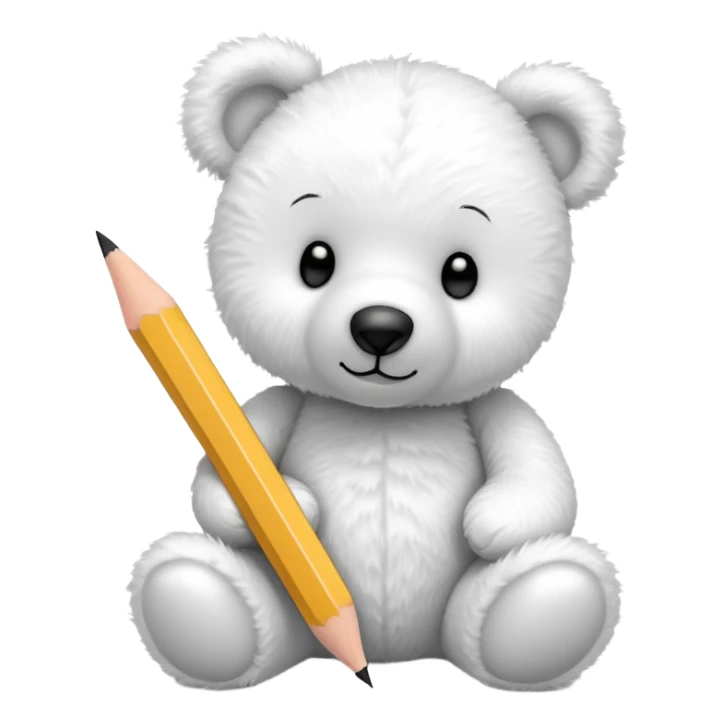 White teddy bear writing  sticker