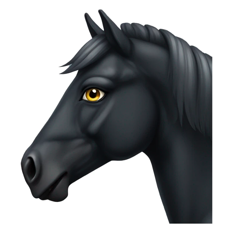 Evil black horse with white eyes sticker