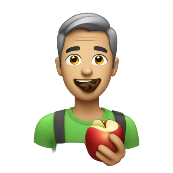 Man eating apple sticker