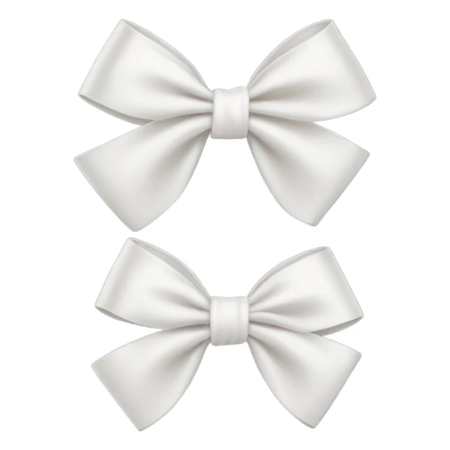 White bow on white bow sticker
