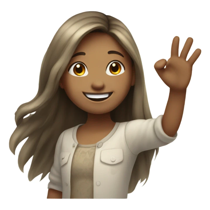 waving girl  sticker