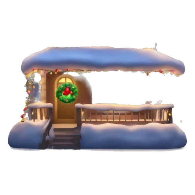 christmas house with light on  sticker